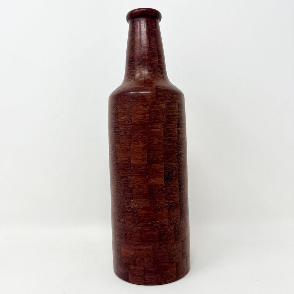 Hand Crafted Segmented Wood Beer Bottle - Picture 3 of 7